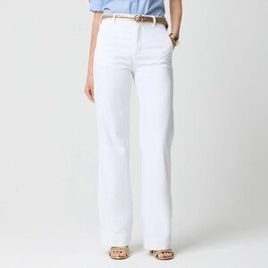J. Crew White Trouser Jean with Wide Leg, petite 25